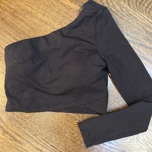 lululemon athletica Black One-Shoulder Crop Top
